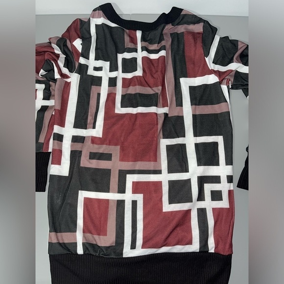 3/25$ (Mix)Lily by Firmiana Black Tan Geometric Snap Button Cardigan, S - Picture 14 of 14